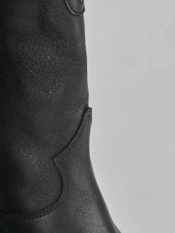 Stivale texano tacco 4 cm nero pelle