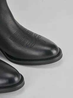 Stivale texano tacco 4 cm nero pelle