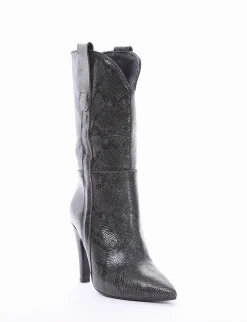 stivale texano tacco 10 cm verde