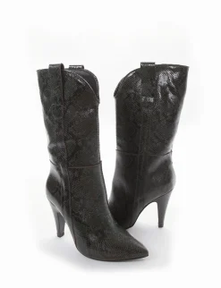 stivale texano tacco 10 cm verde