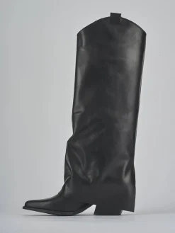 Stivale texano tacco 7 cm nero pelle