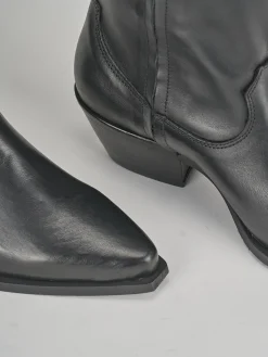 Stivale texano tacco 4 cm nero pelle