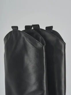 Stivale texano tacco 6 cm nero pelle