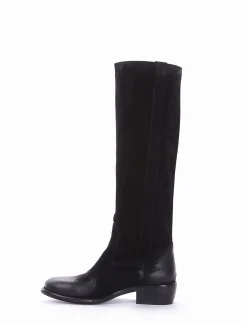 stivale texano tacco 2 cm nero