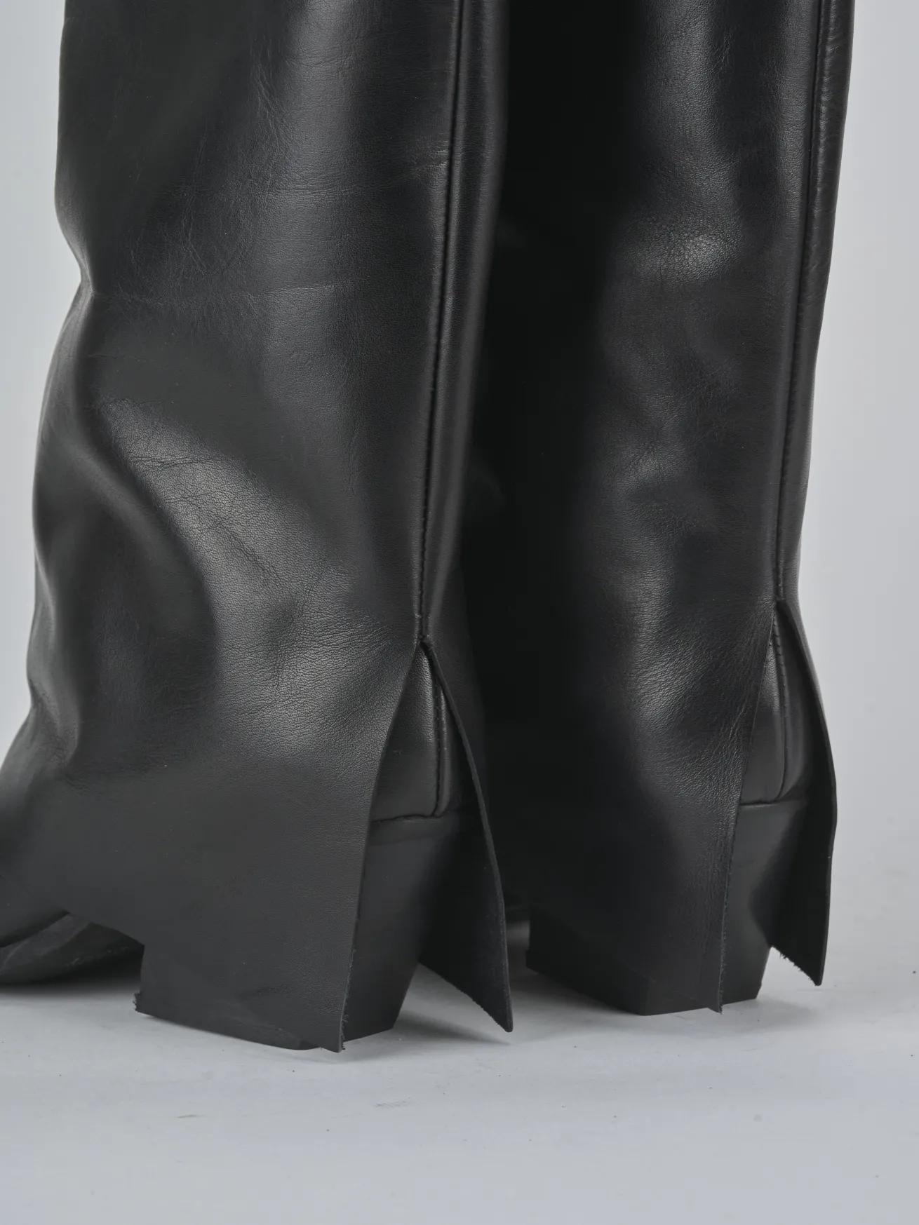 Stivale texano tacco 7 cm nero pelle