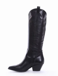 Stivale texano tacco 5 cm nero