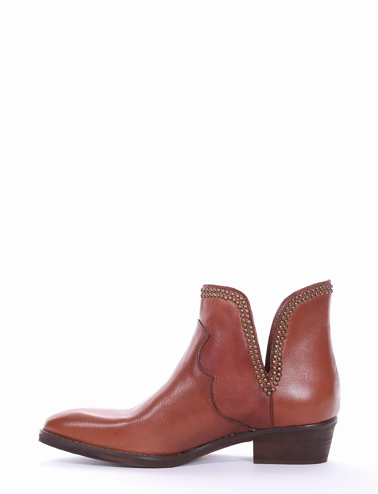 stivale texano tacco 3 cm cuoio