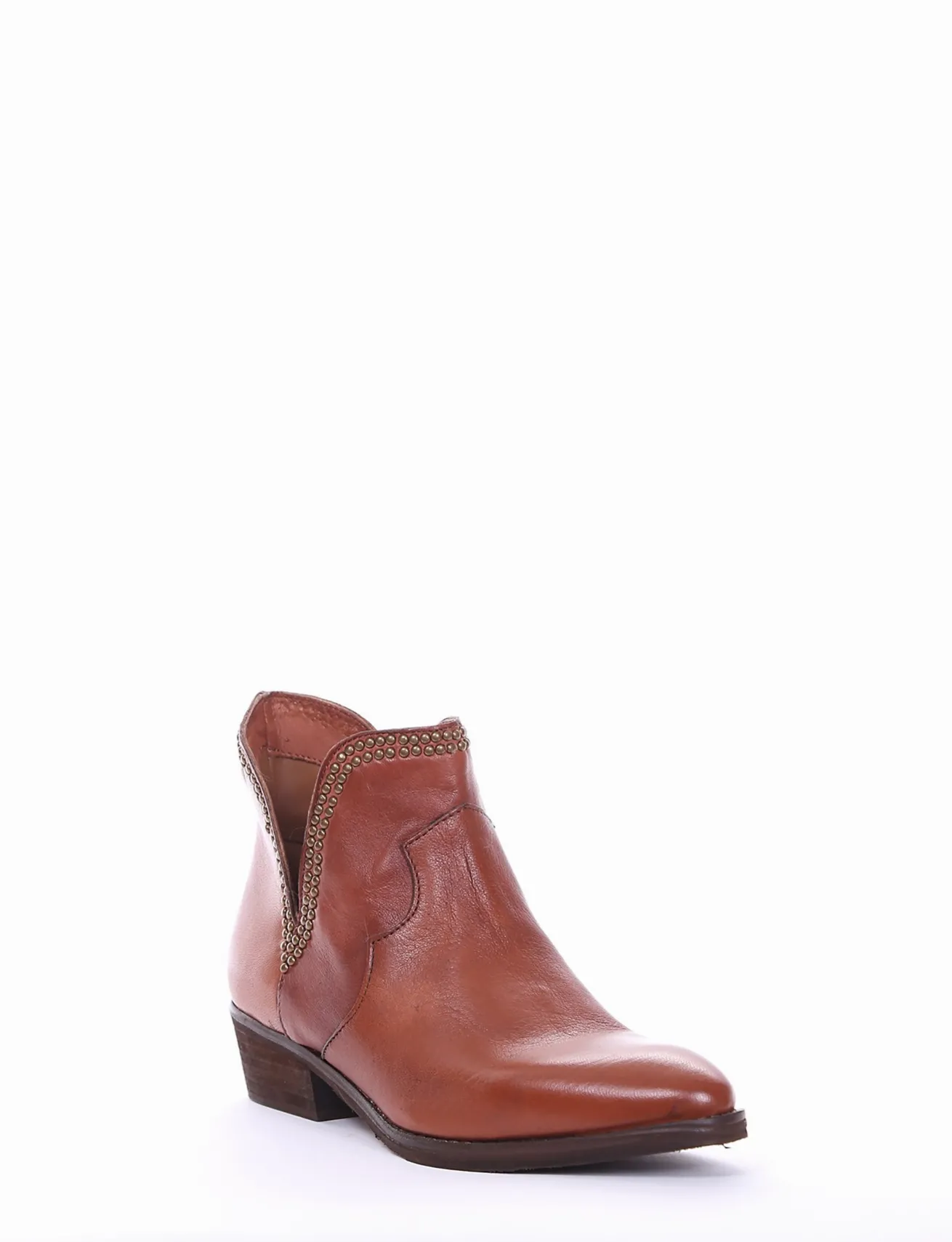 stivale texano tacco 3 cm cuoio