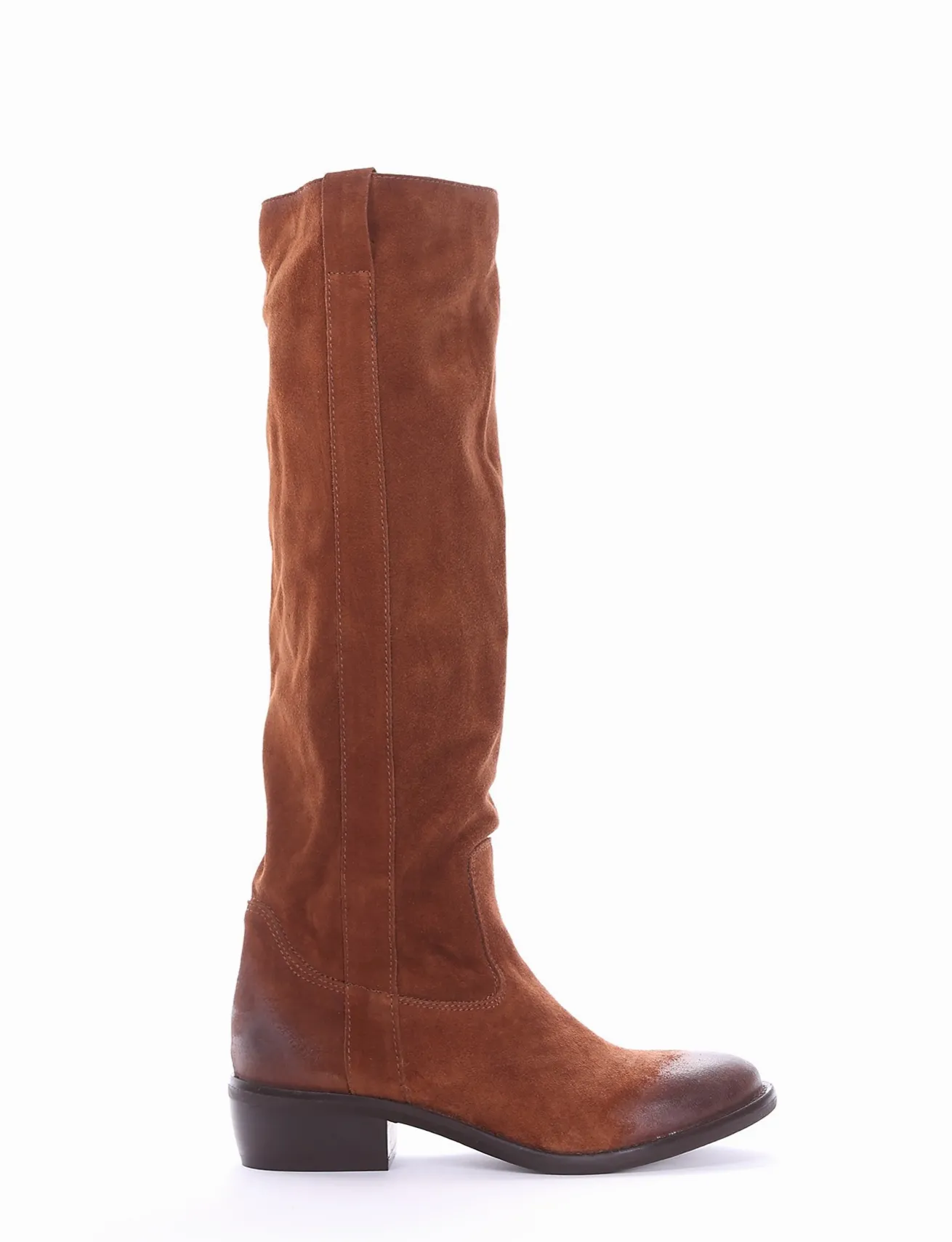 stivale texano tacco 2 cm cuoio