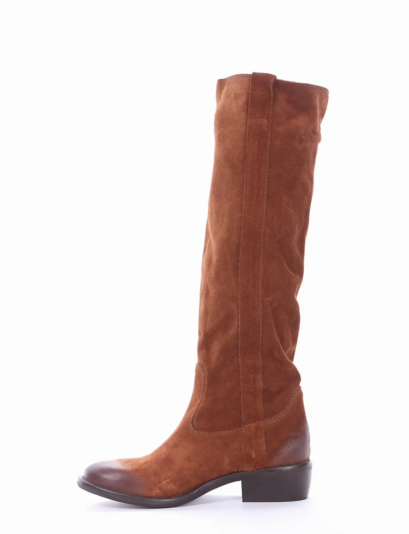 stivale texano tacco 2 cm cuoio