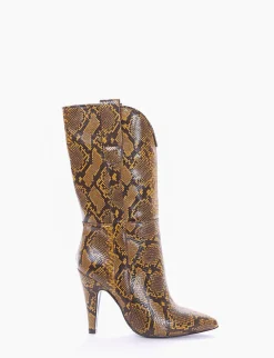 stivale texano tacco 10 cm giallo