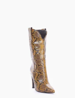 stivale texano tacco 10 cm giallo