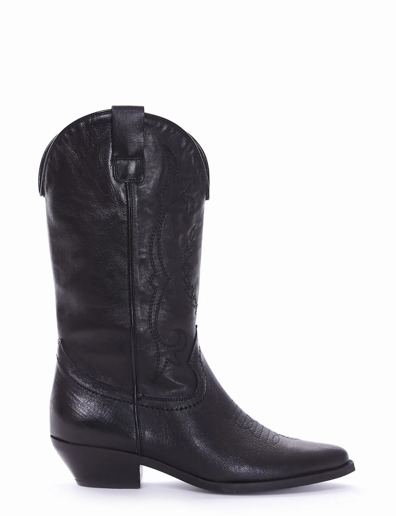 Stivale texano tacco 4cm nero