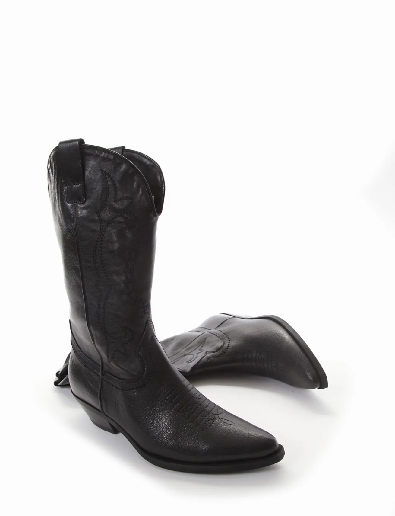 Stivale texano tacco 4cm nero