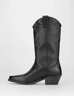 Stivale texano tacco 4cm nero