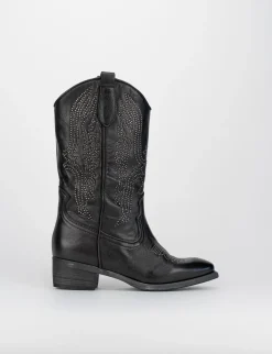 Stivale texano tacco 3cm nero