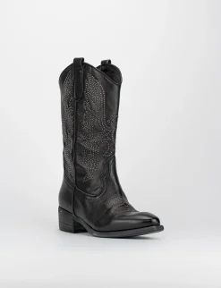 Stivale texano tacco 3cm nero