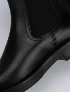 Stivale tronchetto tacco 1 cm nero pelle