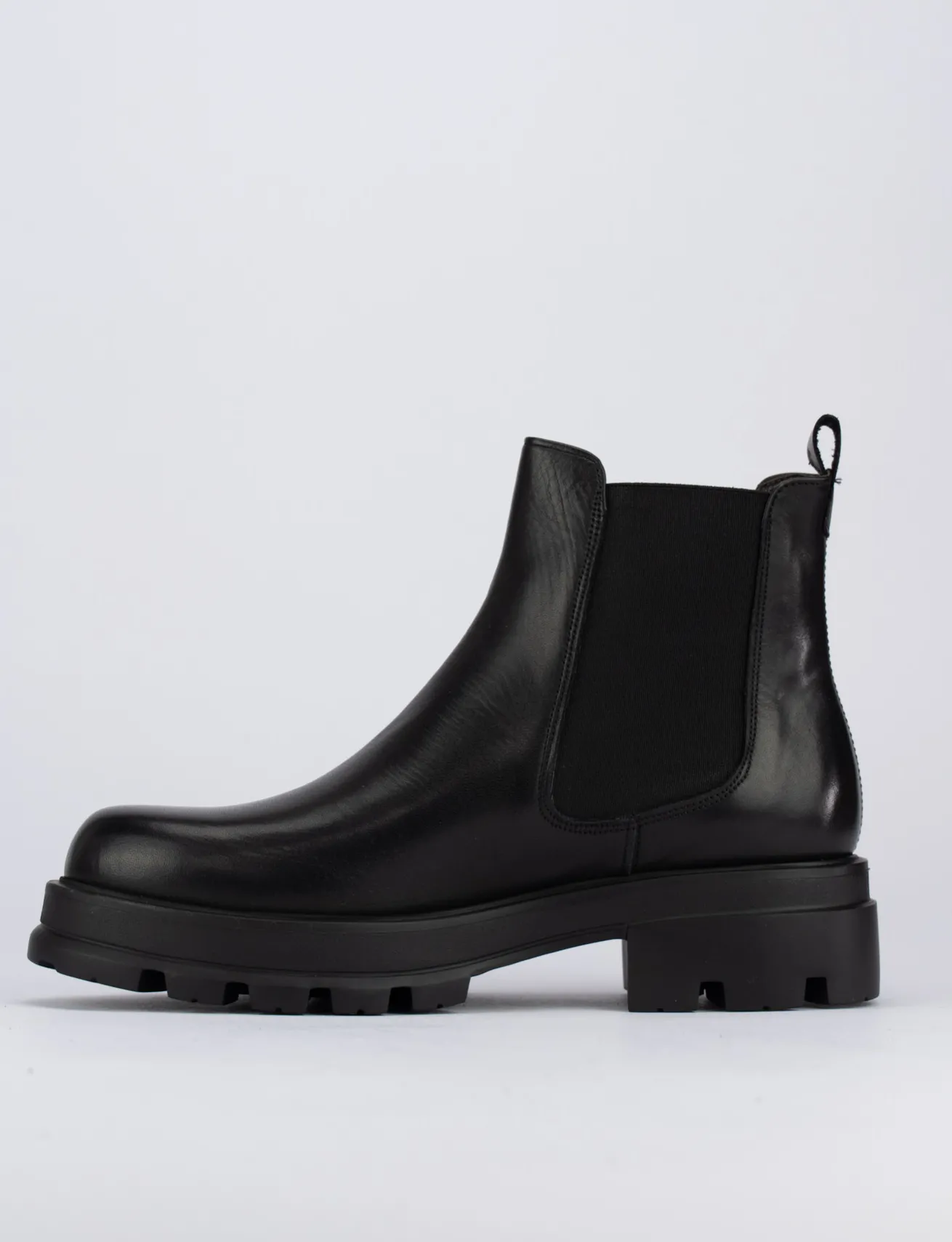 Stivale tronchetto tacco 2 cm nero pelle