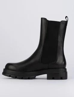 Stivale tronchetto tacco 2 cm nero pelle