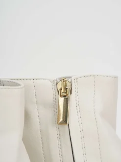 Stivale tronchetto tacco 5 cm bianco pelle