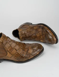 Stivale tronchetto tacco 1 cm testa pelle