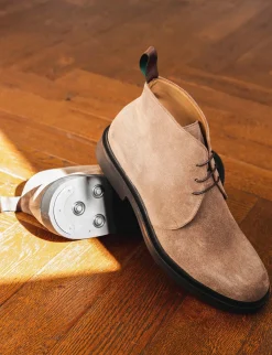 Stivaletti camoscio beige