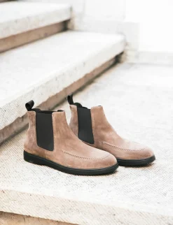 Stivaletti camoscio beige