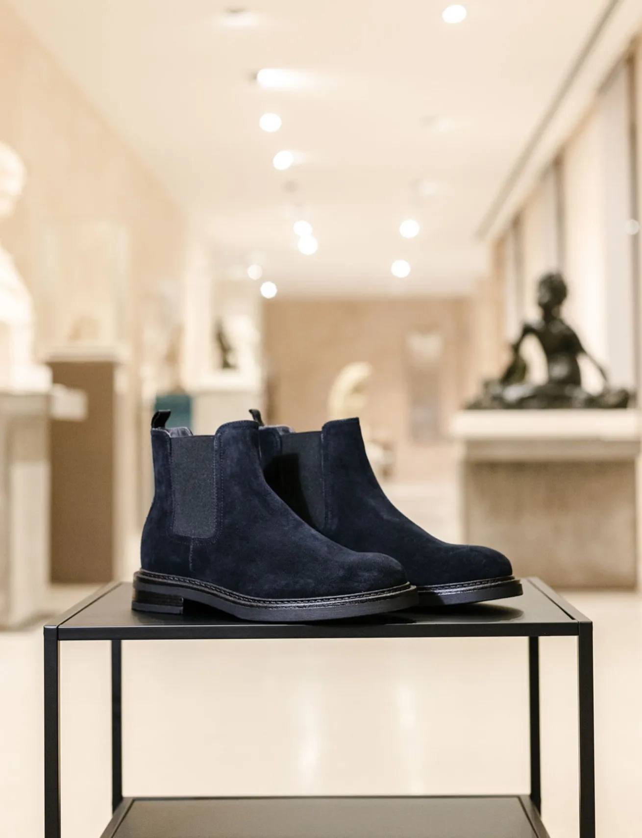 Stivaletti camoscio blu