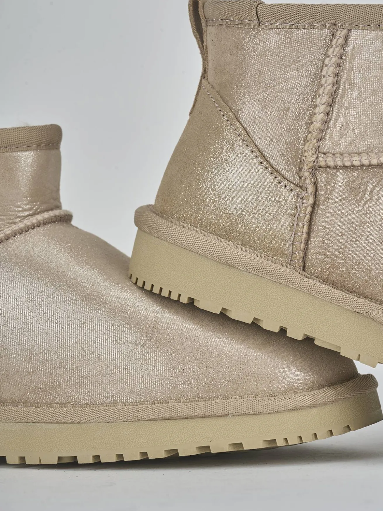 Stivaletti glitter beige