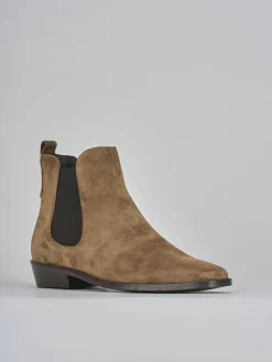 Stivaletti tacco 2cm camoscio marrone