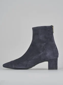 Stivaletti tacco 5cm camoscio blu