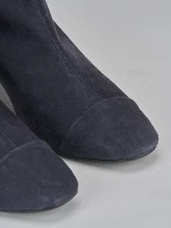 Stivaletti tacco 5cm camoscio blu