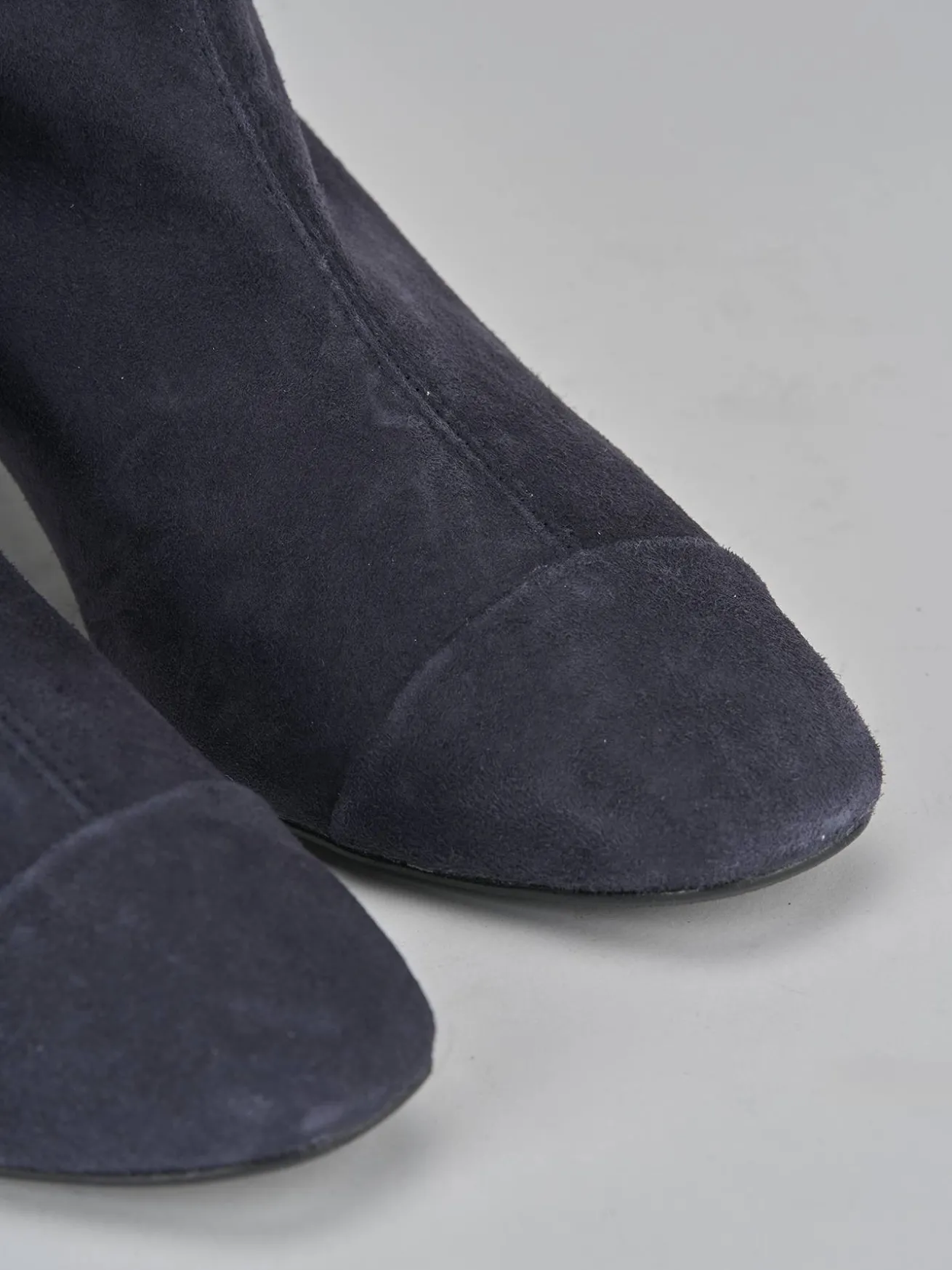 Stivaletti tacco 5cm camoscio blu