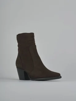 Stivaletti tacco 7cm camoscio testa