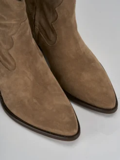 Stivaletti tacco 7cm camoscio marrone