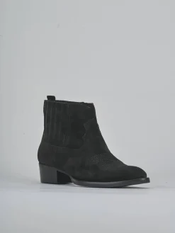 Stivaletti tacco 3cm camoscio nero