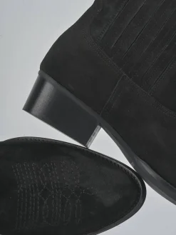 Stivaletti tacco 3cm camoscio nero