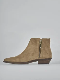 Stivaletti tacco 3cm camoscio marrone