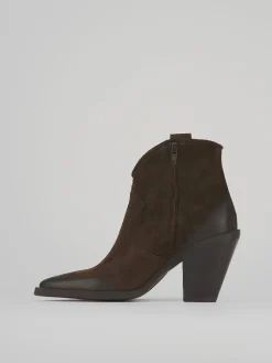 Stivaletti tacco 7cm camoscio testa