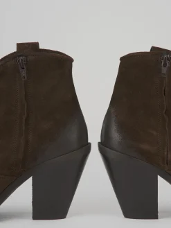 Stivaletti tacco 7cm camoscio testa