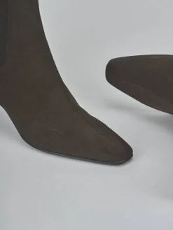 Stivaletti tacco 5cm camoscio testa