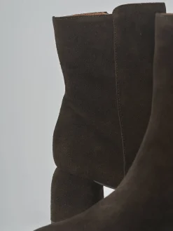 Stivaletti tacco 6cm camoscio testa