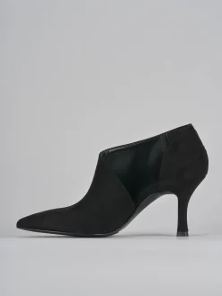 Stivaletti tacco 7cm camoscio nero