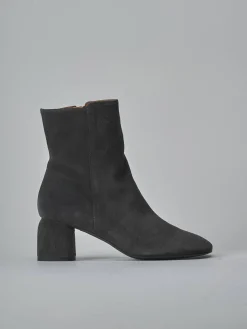 Stivaletti tacco 6cm camoscio grigio