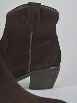 Stivaletti tacco 5cm camoscio testa