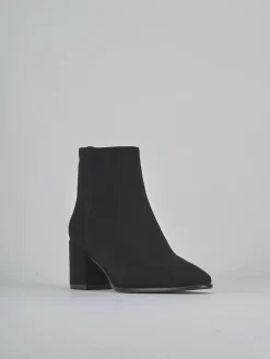 Stivaletti tacco 5cm camoscio nero