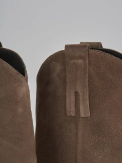 Stivaletti tacco 6cm camoscio beige