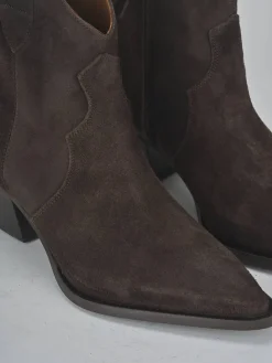 Stivaletti tacco 6cm camoscio testa