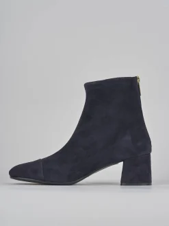 Stivaletti tacco 6cm camoscio blu